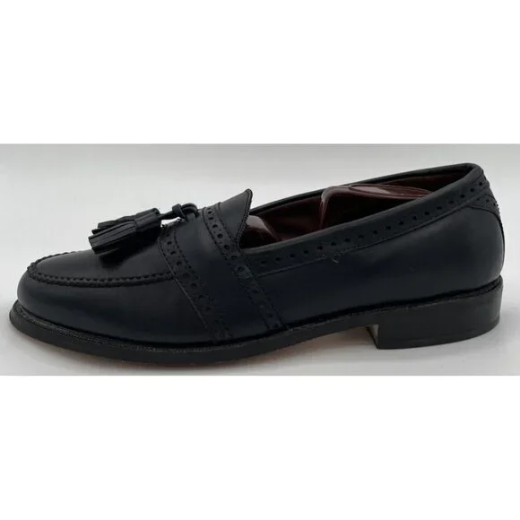 Allen Edmonds Harvard Loafers Brogue Tassel Dark Navy Blue Shoes Mens Size 7 C